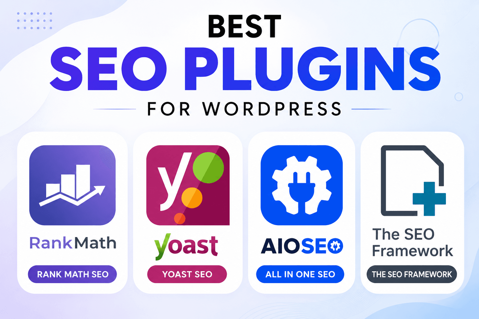 WordPress SEO plugin comparison dashboard showing Rank Math and Yoast settings