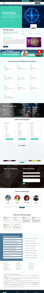 AryamaVastu Website Portfolio - Hellotechindia