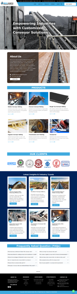 Neelkanth Rubber Mills Portfolio Website - Hellotechindia