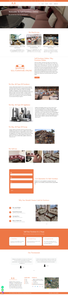 Sell Furniture Online website Portfolio - hellotechindia